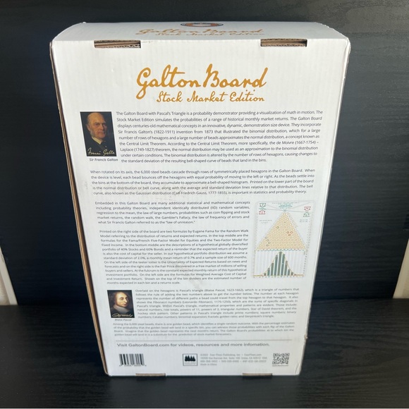 Galton Board Stock Market Edition Probability Demonstrator Pascal’s Triangle NEW - Picture 2 of 4